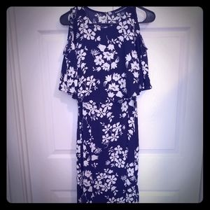 Women's Navy Cape Dress